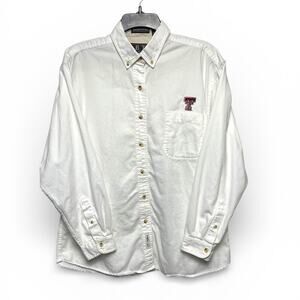 Vintage Texas Tech Red Raiders Button Down Shirt BT Player Washed Cotton White L